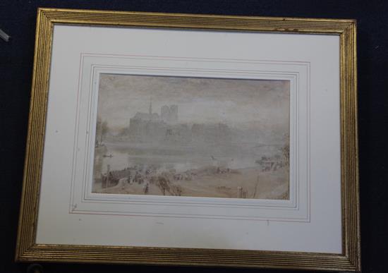 Albert Goodwin (1845-1932) Notre Dame, Paris 10 x 15.75in.